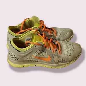 NIKE Free TR Fit 4 Crossfit Neon Orange Yellow Shoes Women Sz 7 Athletic Running